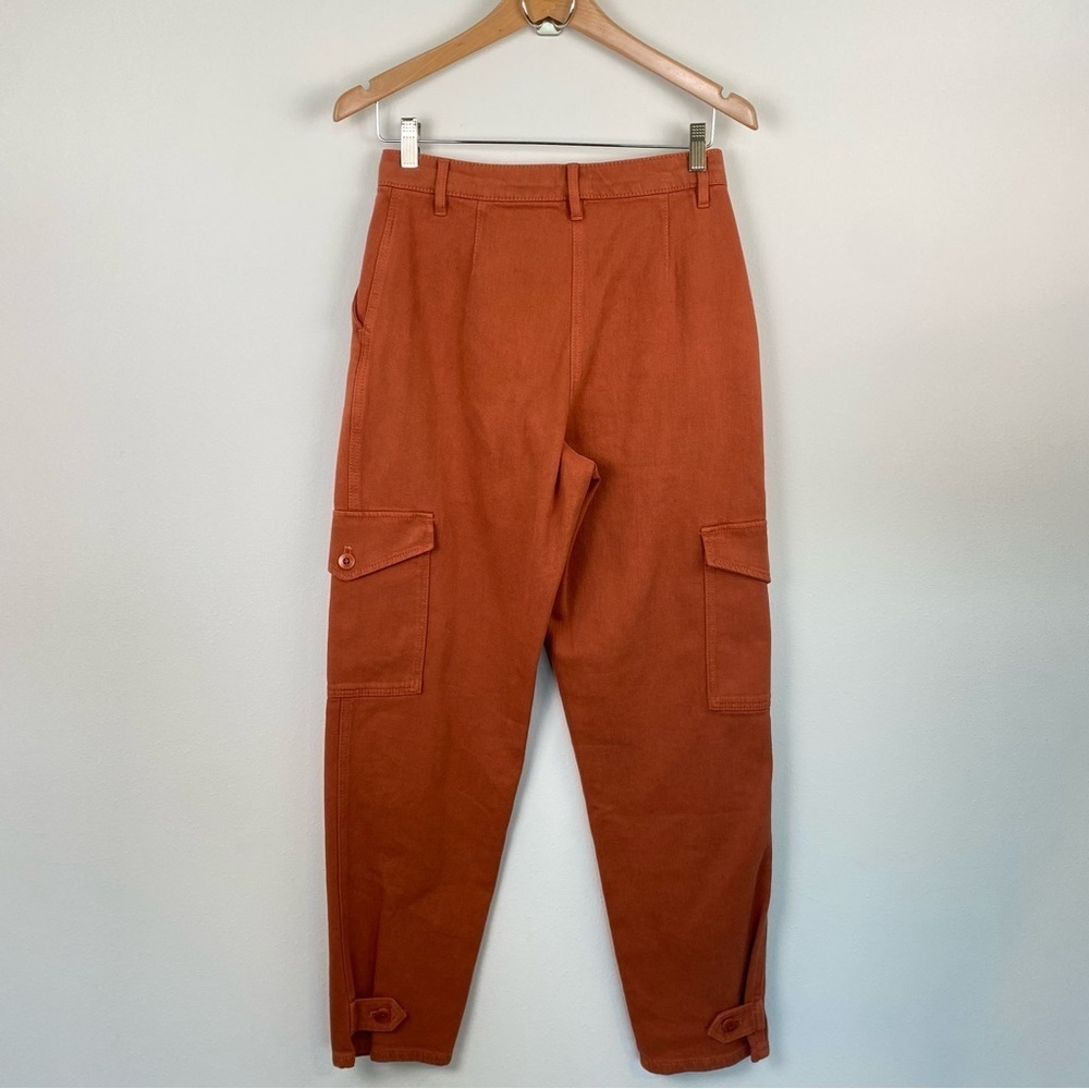 Aritzia Wilfred Free Modern Cargo Pant Rust Red Brown Button Fly High Rise - Picture 9 of 12